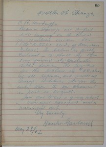 Hamlin Garland, letter, 1902-05-23, to Clinton Rogers Woodruff