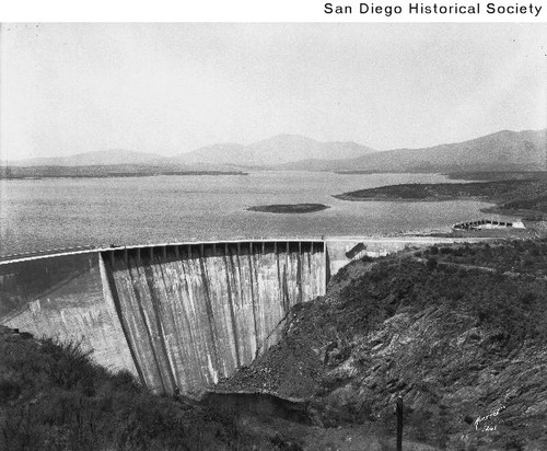 View of the Lower Otay Dam and reservoir
