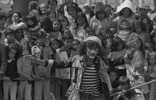 A clown show, Tunjuelito, Colombia, 1977