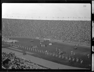 Interior view of the Los Angeles Memorial Coliseum during the Olympic Games, 1932