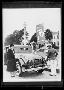 New 76' signs on station, Union Oil Co., Southern California, 1931