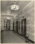 [Interior elevator lobby general view Banks Huntley Building, 634 South Spring Street, Los Angeles]