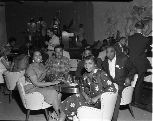 Boxer Joe Lewis at event, Los Angeles, 1955