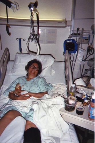 Patricia Whiting in hospital bed
