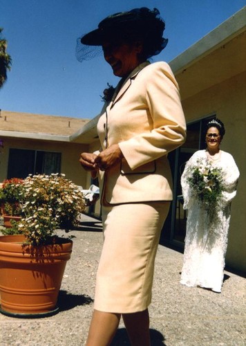 Patricia Whiting following her sister Elyse down the aisle