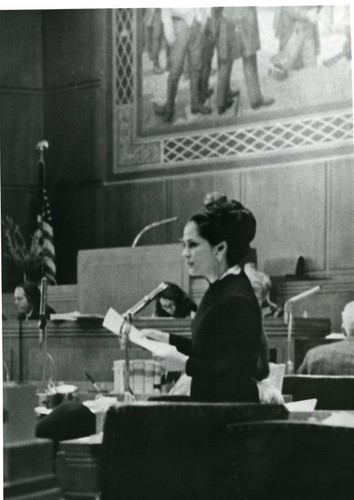 Patricia Whiting speaking in the House of Representatives chamber