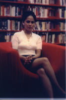 Patricia Whiting in the library