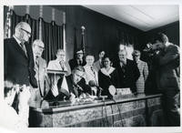 Patricia Whiting and other legislators with Governor McCall