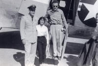 Patricia Whiting with a service member