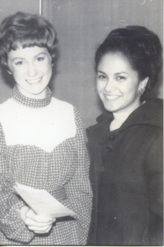 Patricia Whiting posing with a 4-H club member from her district