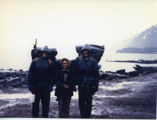 Vince and Patricia Whiting with brother George backpacking in Whistler State Park