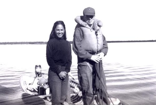 Patricia Whiting and a member of the Oregon National Guard in Alaska