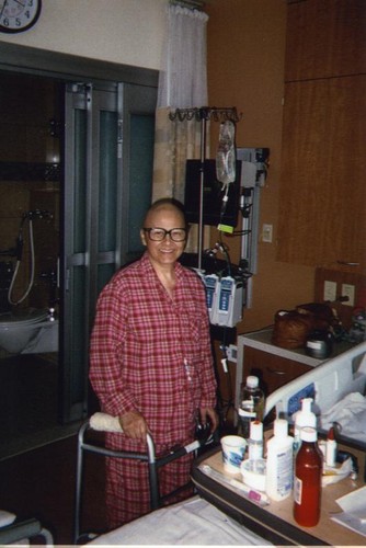 Patricia Whiting in her hospital room