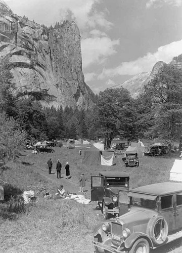 Camping in Stoneman Meadow, Yosemite, 1927