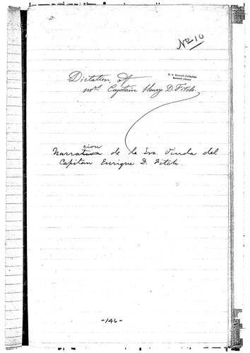 Dictation of Mrs. Captain Henry D. Fitch : Healdsburg, Calif. : ms.S, 1875 Nov. 26