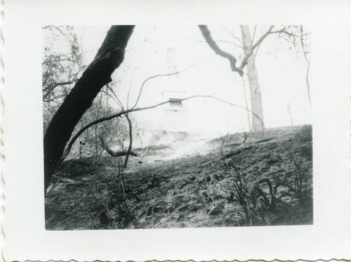 House ruins following a wildfire in Malibu, 1956