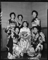 Nisei Festival Week Queen and contest finalists, Los Angeles, 1954