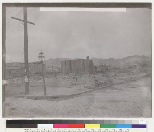 13th [Thirteenth] & Harrison. N.E. [Construction of temporary structures.] [Photo from the collection of Jesse B. Cook.]