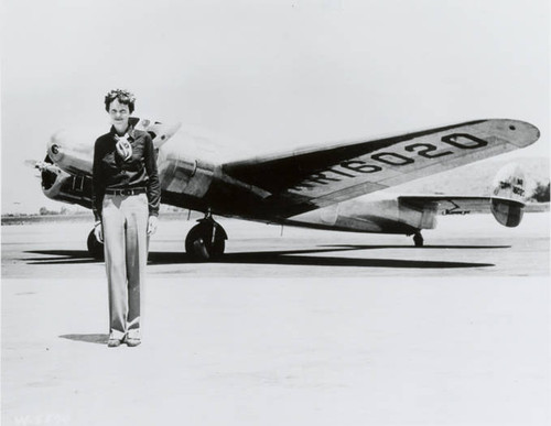 Amelia Earhart and her Lockheed Electra. ca. 1937