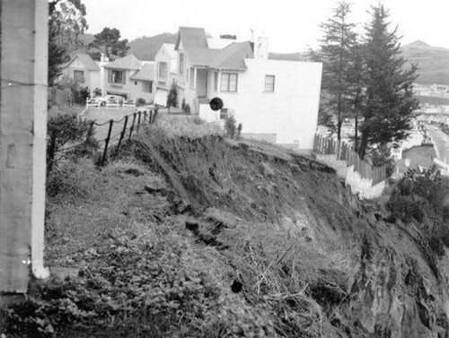 [Hill near 7th Avenue and Locksley Street where a landslide occurred]