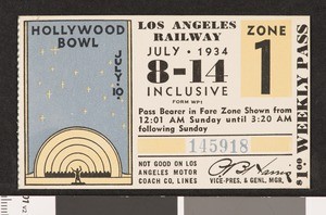 Los Angeles Railway weekly pass, 1934-07-08