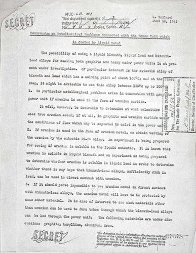 Outline for Proposed Leo Szilard Biography: 1943