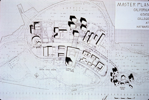 Master Plan of California State College at Hayward campus architectural drawing