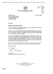 [Letter from Tom Keevil to Mike Wells regarding Seizures of Sovereign in Italy]