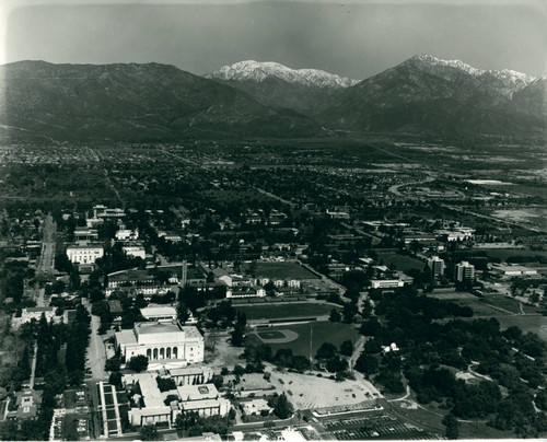 Aerial view of campus, Pomona College