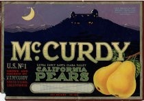 McCurdy Extra Fancy Santa Clara Valley California Pears label