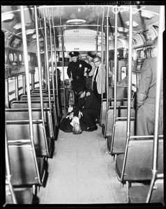 Man dies on street car ("P" line), 1958