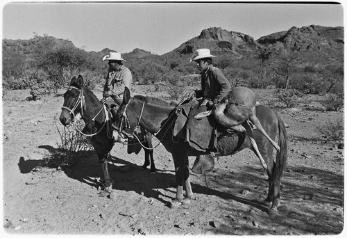 Ranchers on trail from Rancho San Estanislao to Rancho San Gabriel in the Sierra de Guadalupe