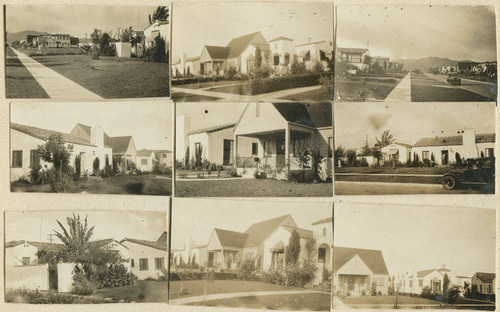 Postcard showing nine views of Sixteenth Street, north of Carlyle Avenue, Santa Monica, Calif
