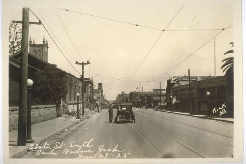 State Street South, Santa Barbara Quake, June 29-25 [June 29, 1925]