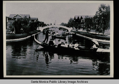 Gondolas on the Venice canals, Venice, Calif