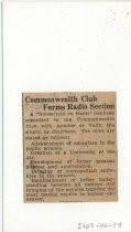 Commonwealth Club Forms Radio Section