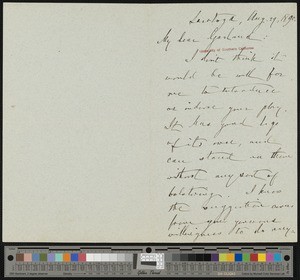 William Dean Howells, letter, 1890-08-27, to Hamlin Garland