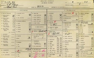 WPA household census for 3003 FALL, Los Angeles