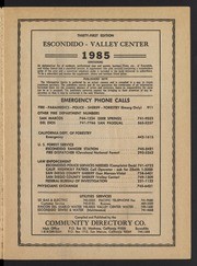 Escondido and Valley Center City Directory 1985