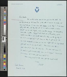 Stewart Edward White, letter, 1936-03-19, to Hamlin Garland