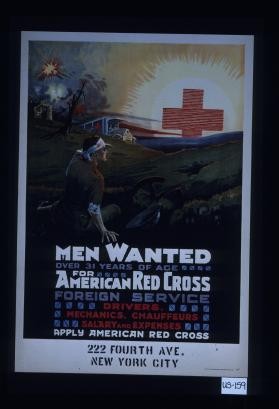 Men wanted for American Red Cross ... Apply American Red Cross
