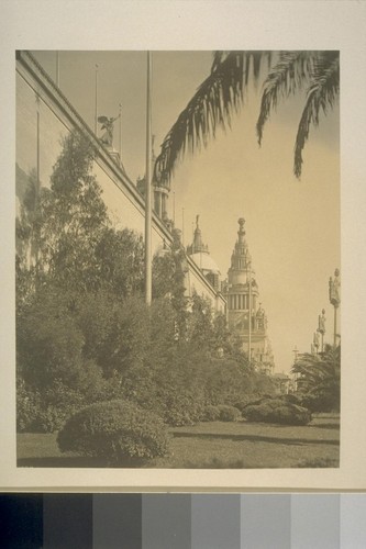 [H424? South Wall, from South Garden. Tower of Jewels in distance.]