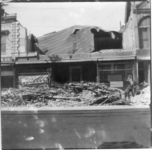 1906 Earthquake damaged John Stock and Sons Hardware Store