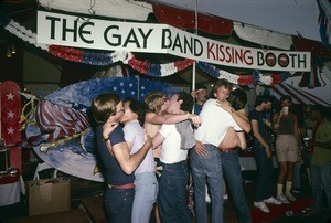Kissing booth at Los Angeles gay pride