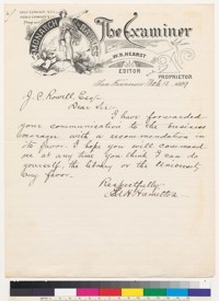 Letter from Ed Hamilton to Joseph Cummings Rowell