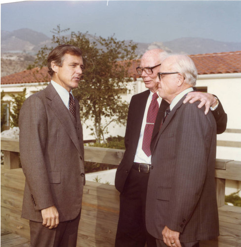 President Banowsky with Regent Chair Loyd Nelson and an Unknown man