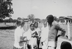 Bangladesh, November 1978. Missionary and Nurse Kirsten Vestergaard with some of her patients a