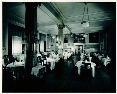 Stockton - Restaurants, Lunch Rooms, etc: Clark Hotel Main Dining Room, 114 S. Sutter St
