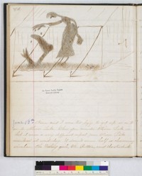 Caroline Eaton LeConte journal entry with sketch of shadows on a tent