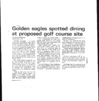 Golden eagles spotted dining at proposed golf course site